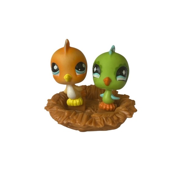 LITTLEST PETSHOP #976 BIRD PINSON and LPS #472 Parakeet with bird nest - Picture 1 of 14